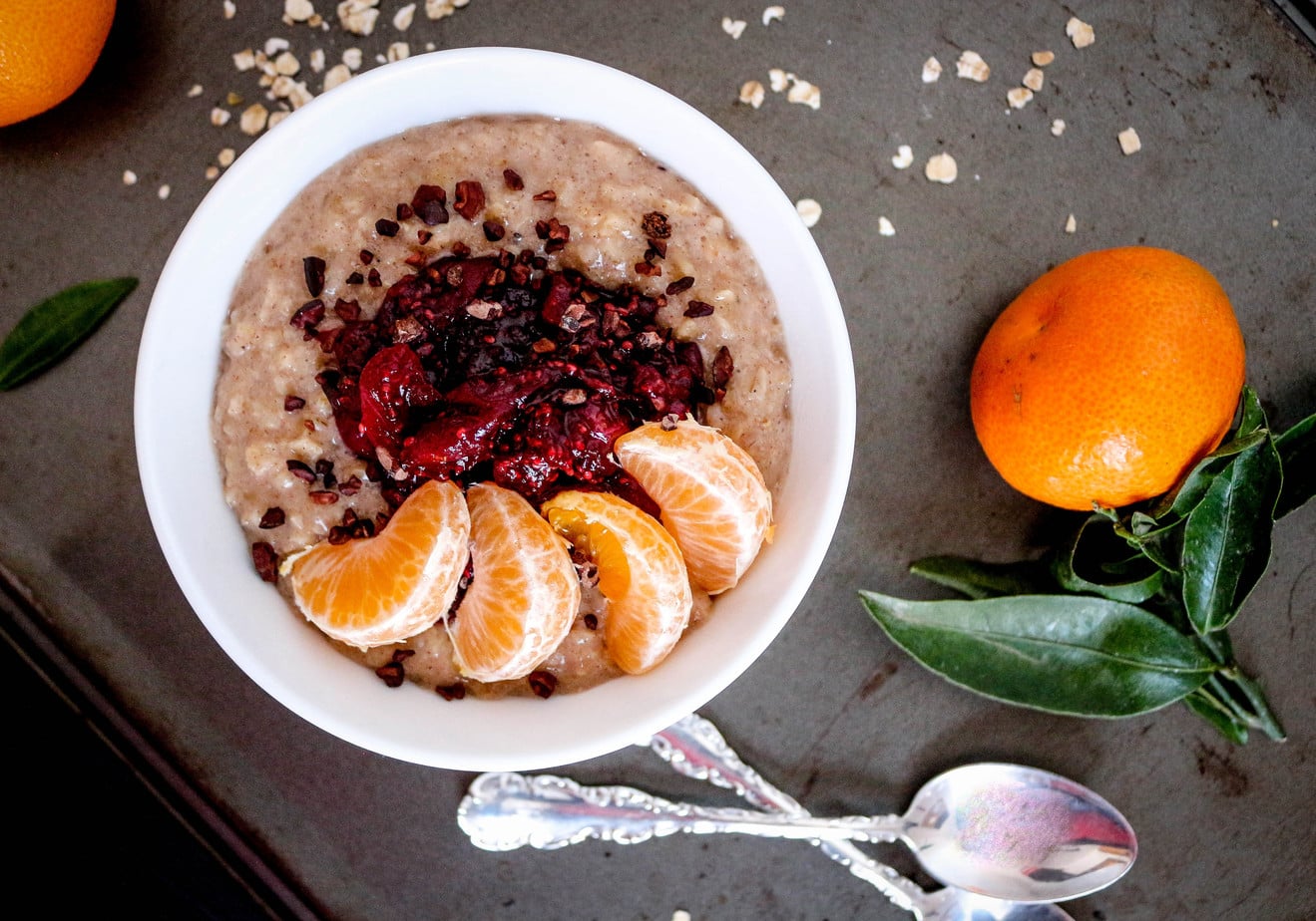 Spiced Oatmeal Cranberry Chia Jam Clementines Vegan Gf The Nourished Mind